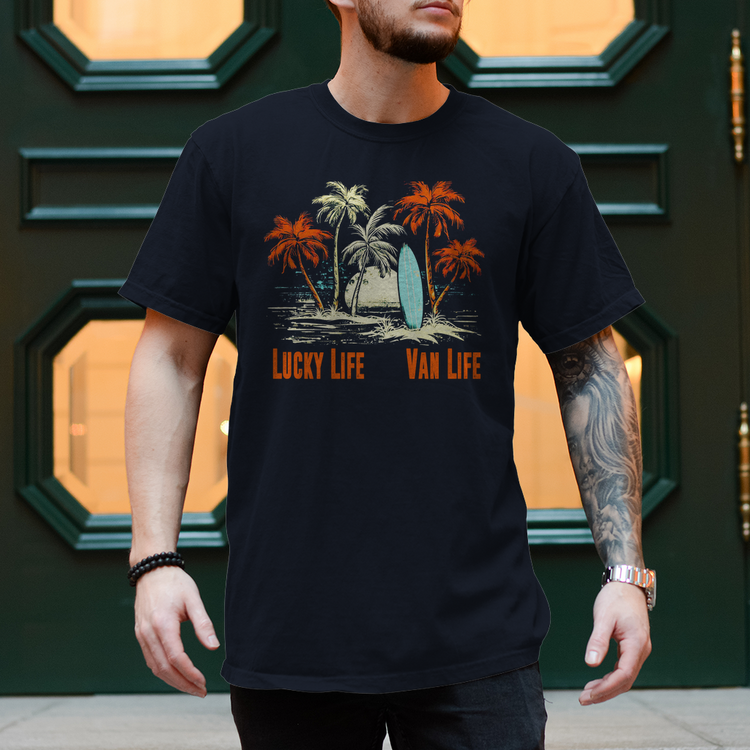 Vanlife" T-Shirt Happy Life Vanlife – Variante 3
