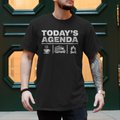 Vanlife T-Shirts: Today´s Agenda Vanlife Motiv  Kaffe, Van, Lagerfeuer Cooles Van Life must have Motiv T-Shirt
