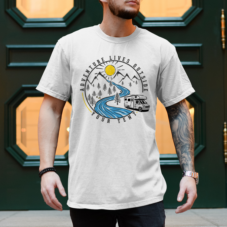Camper-T-Shirt Adventure Lives Outside your Tent Wohnmobil Shirt