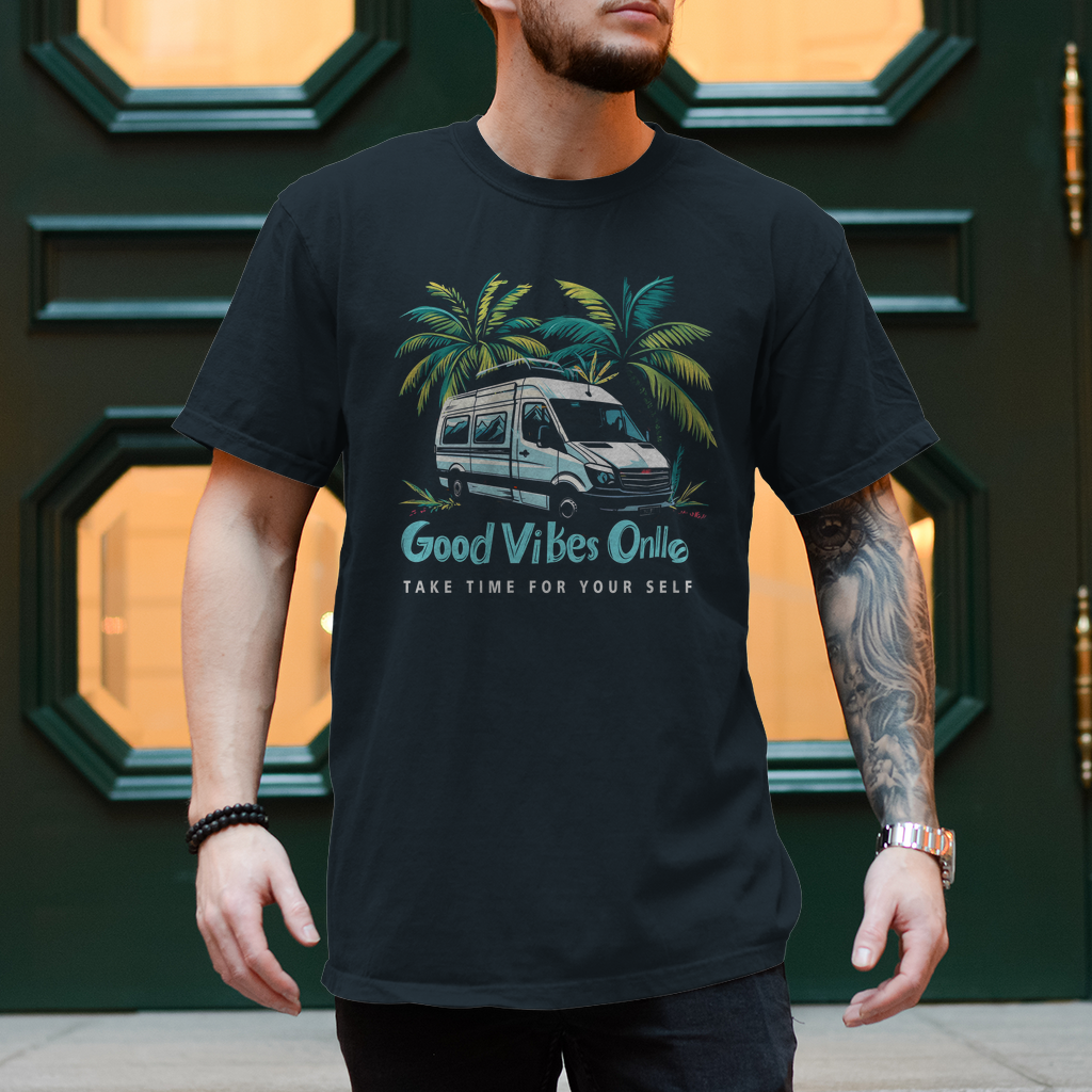 Vanlife T-Shirts: Good Vibes  Take TimeFor You Self. Cooles Van-Life T-Shirt