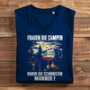 Damen Premium Bio V-Neck T-Shirt "Frauen die Campen, haben die schönsten Männer" – Variante 2