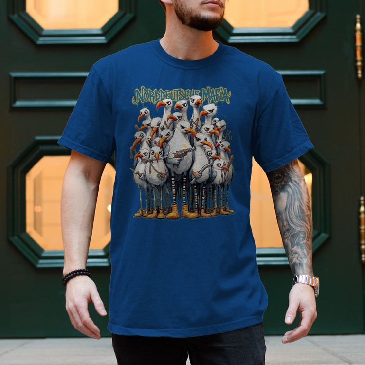 Norddeutsche Mafia – T-Shirt für Camper & Küsten-Rebellen – Vorderansicht