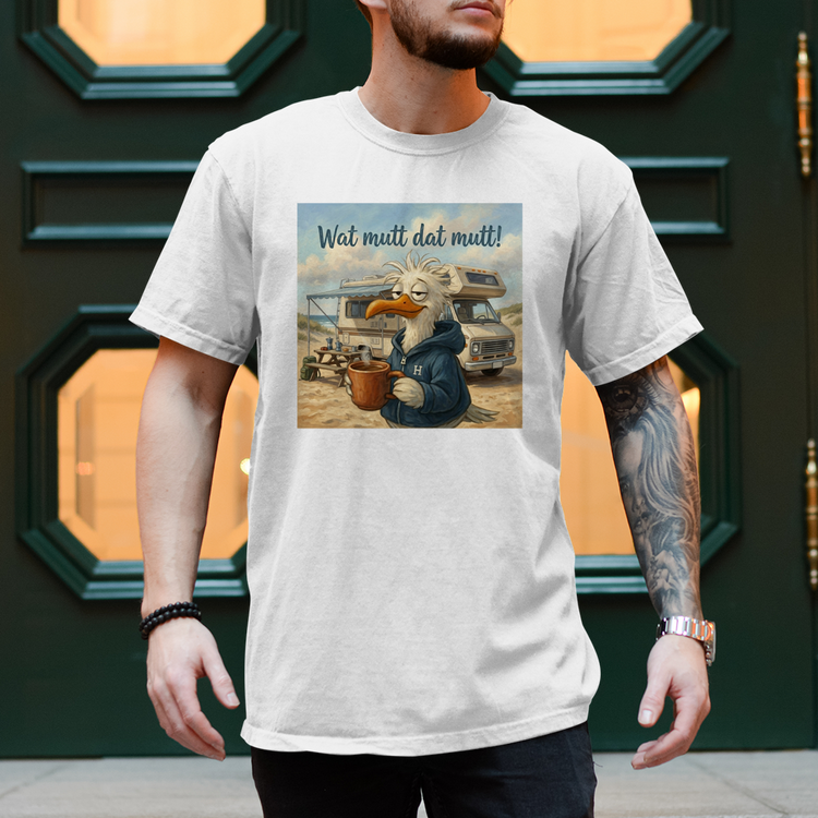 Nordsee-Vibe für deinen Kleiderschrank: Das "Wat mutt, dat mutt" Camper-Shirt! – Vorderansicht