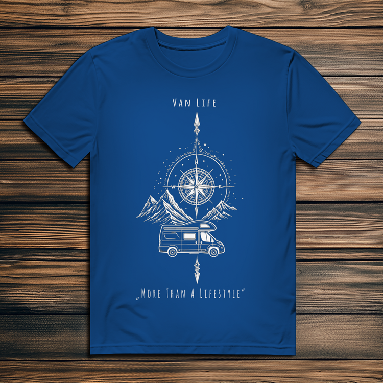 „Vanlife – More than a Lifestyle“ Abenteuer-Shirt! – Vorderansicht
