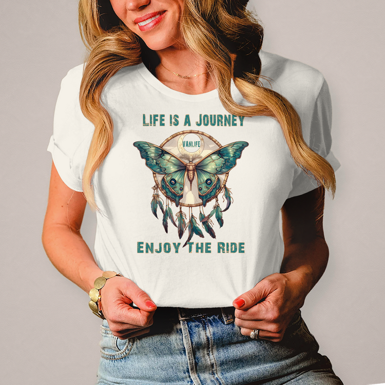 Damen „Boho Vanlife – More than a Lifestyle“ Abenteuer-Shirt! – Vorderansicht