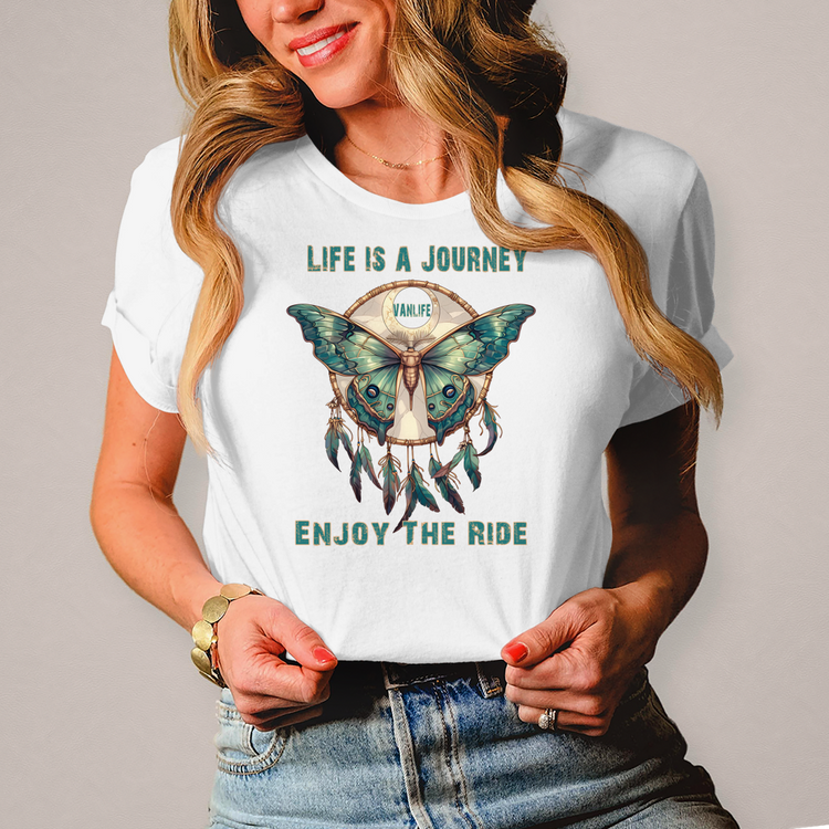 Damen „Boho Vanlife – More than a Lifestyle“ Abenteuer-Shirt! – Vorderansicht