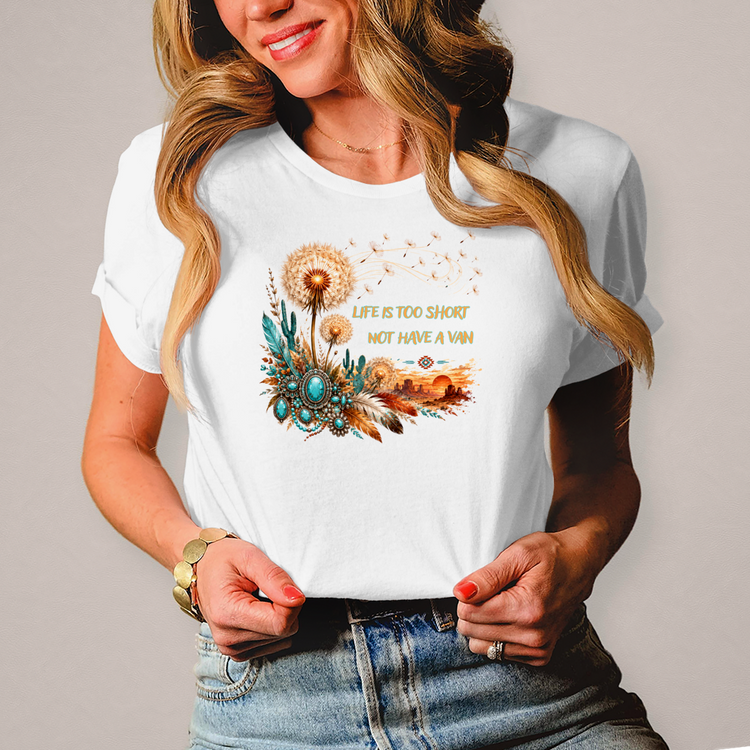 Damen Boho-Vibes für die Straße: Dein neues Lieblings-Campingshirt! – Vorderansicht