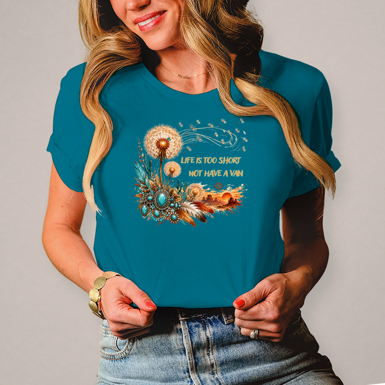Damen Boho-Vibes für die Straße: Dein neues Lieblings-Campingshirt! – Vorderansicht
