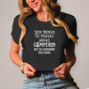 Damen Camper-T-Shirt: Kein Mensch ist perfekt – aber als Camperin bist du verdammt nah dran – Vorderansicht