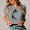 Damen T-Shirt: Vanlife Shirt mit Palmen Motiv – Vorderansicht
