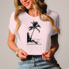 Damen T-Shirt: Vanlife Shirt mit Palmen Motiv – Vorderansicht