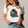 Beach Vanlife – Damen Retro Camping-T-Shirt – Vorderansicht
