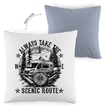 Kopfkissen zweifarbig Van Life Shirt: Alway Take The Scenic Route