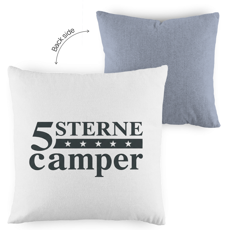 Kopfkissen zweifarbig 5 Sterne Camper – Vorderansicht
