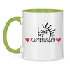 Campertasse zweifarbig Tasse: I Love my Kastenwagen