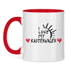 Campertasse zweifarbig Tasse: I Love my Kastenwagen