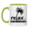 Campertasse zweifarbig Tasse: Relax Van Life is a Good Life