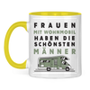 Campertasse zweifarbig Tasse: Frauen mit Wohnmobil haben die schönsten Männer