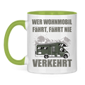 Tasse zweifarbig Tasse: Wer Wohnmobil fährt fährt nie verkehrt