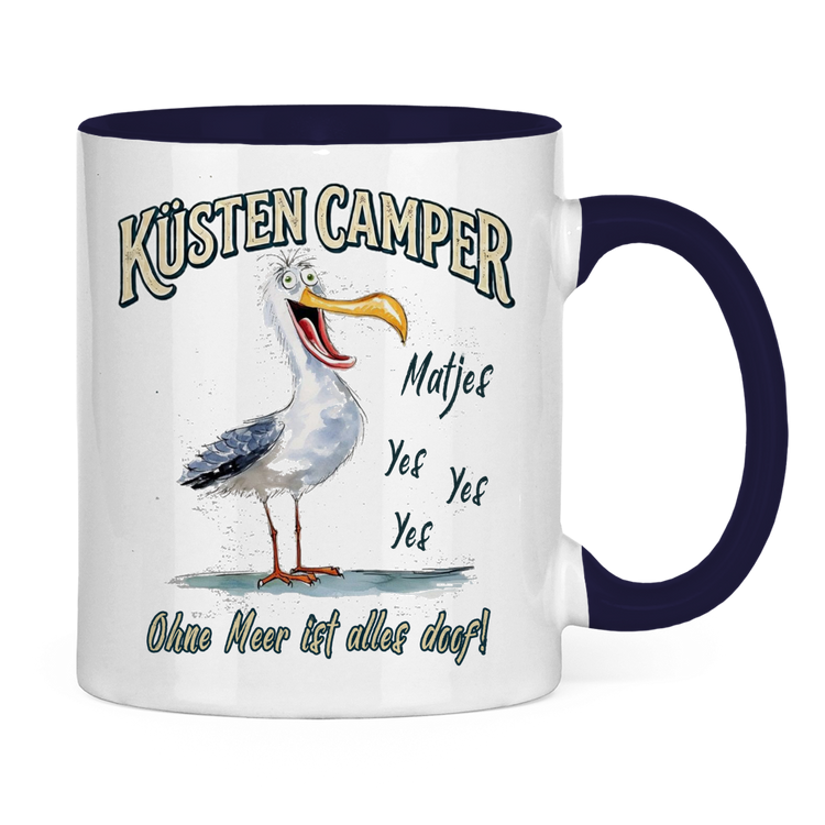 Zweifarbige Campertasse „Küstencamper“ – Rückansicht
