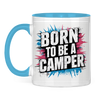 Zweifarbige Camper und Van Life Tasse: Born to be a Camper