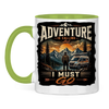 Campertasse zweifarbig Tasse: Adventure is Calling i Must Go