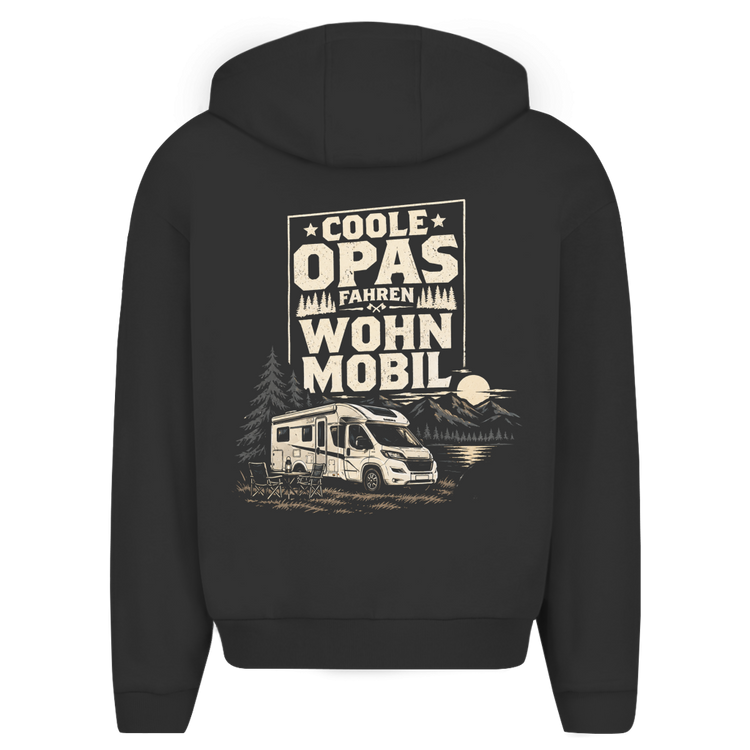 Camper Hoodie mit coolem Spruch: Coole Opas fahren Wohnmobil – Rückansicht