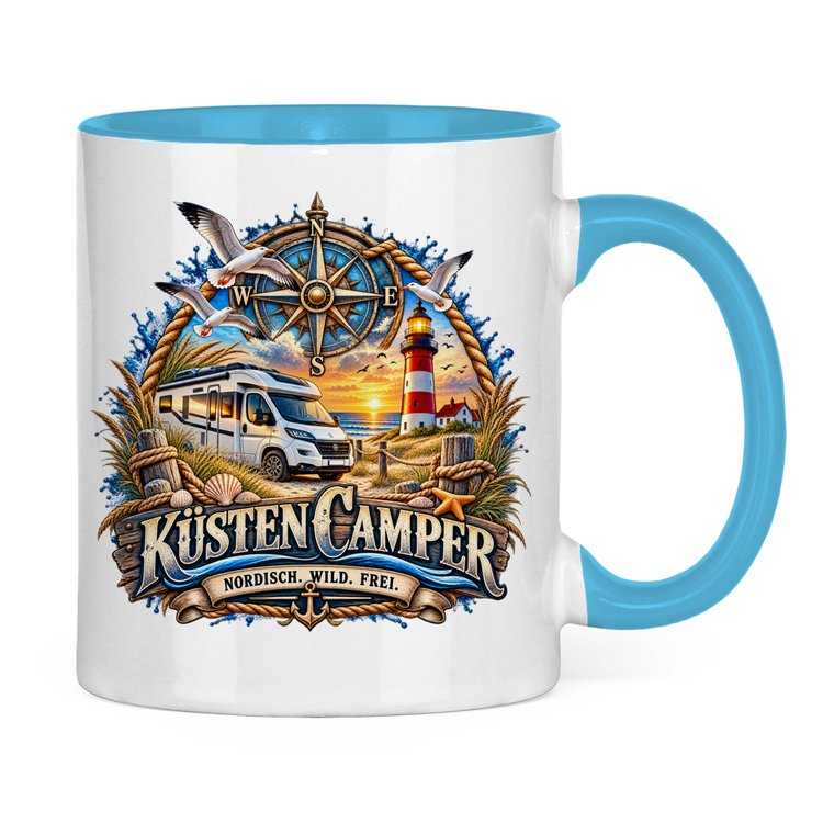 Tasse zweifarbig Küsten Camper