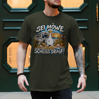 Herren T-Shirt Küsten Camper: Seih Möwe und scheiss drauf