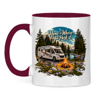 Tasse zweifarbig: Home is Where you Park it