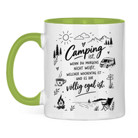 Tasse zweifarbig Camper Tasse: Camping ist?
