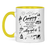Campertasse „Camping ist …“ – Auszeit mit Lieblingsmenschen – Gelb Vorderansicht