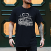 Camper Shirt – Integriertes Wohnmobil mit Herz und Bergen – Marineblau, Vorderansicht