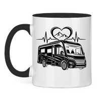 Tasse zweifarbig Campertasse: EKG Herzschlag Integriertes Wohnmobil