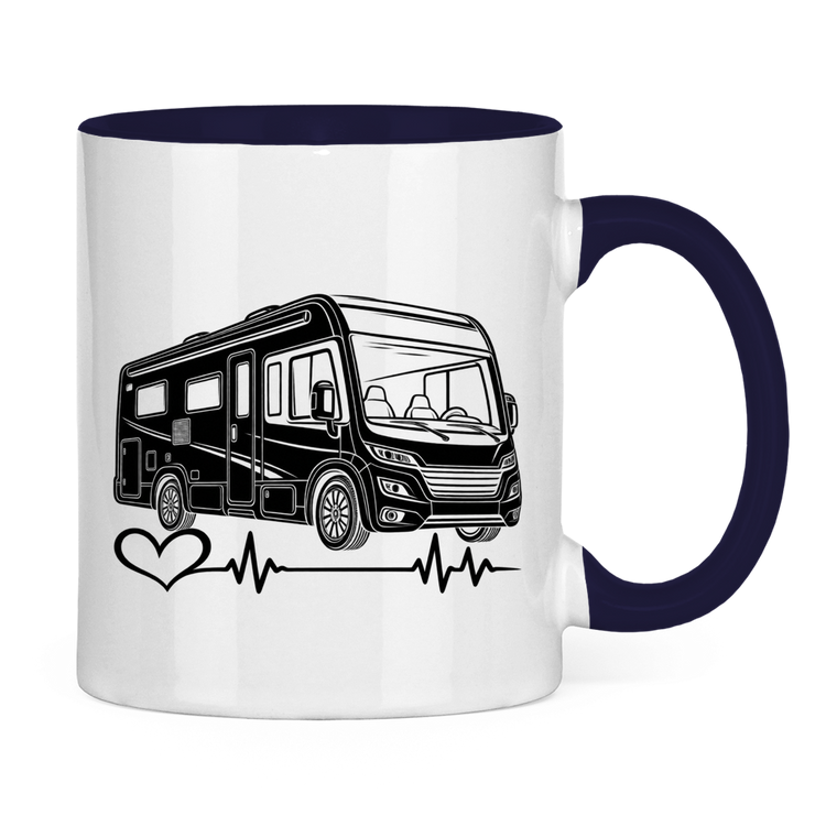 Campertasse – Integriertes Wohnmobil mit Herzschlag – Dunkelblau Rückansicht