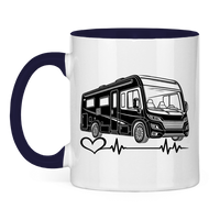 Tasse zweifarbig Campertasse Herzschlag EKG Integriertes Wohnmobil
