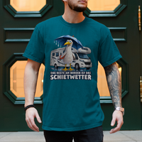 Küstencamper Herren-Shirt „Schietwetter – Möwe & Wohnmobil“