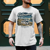 Küstencamper Herren-Shirt „Nordisch Cool – Wohnmobil am Meer“ – Weiß, Vorderansicht