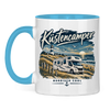 Campertasse „Nordisch Cool – Wohnmobil am Meer“ – Hellblau, Vorderansicht