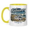 Campertasse „Nordisch Cool – Wohnmobil am Meer“ – Gelb, Vorderansicht