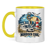Campertasse „Nordisch Cool – Anker & Wohnmobil“ – Gelb, Vorderansicht