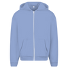 Küstencamper Zipper-Hoodie „Wenn ich die See seh“ in Puderblau – Vorderansicht