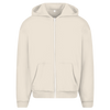 Küstencamper Zipper-Hoodie „Nordseeliebe“ in Sandweiß – Vorderansicht