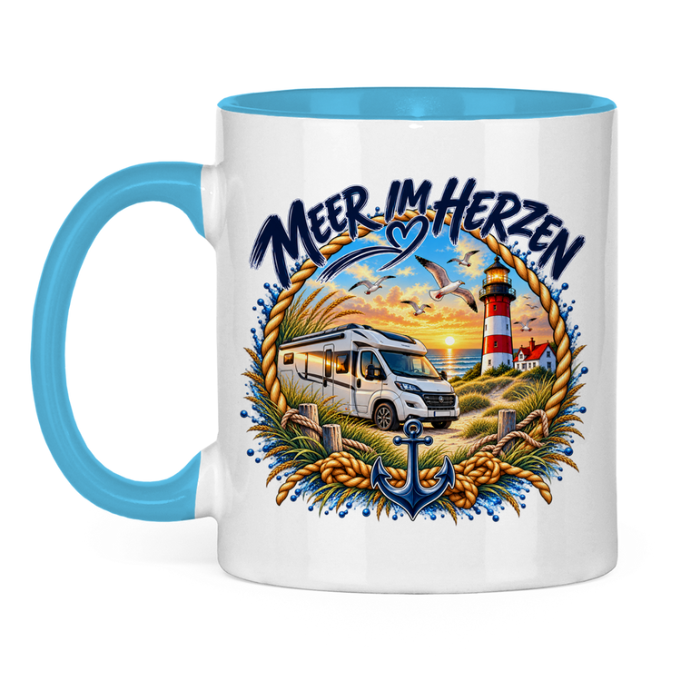 Tasse zweifarbig Küsten Camper: Meer im Herzen