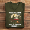 Damen Premium Bio V-Neck T-Shirt "Frauen die Campen, haben die schönsten Männer" – Variante 2