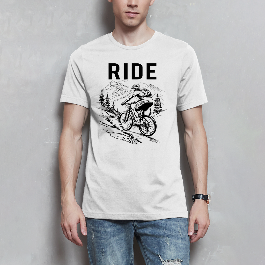 T-Shirt Fahrrad Mountenbiker Shirt "RIDE"