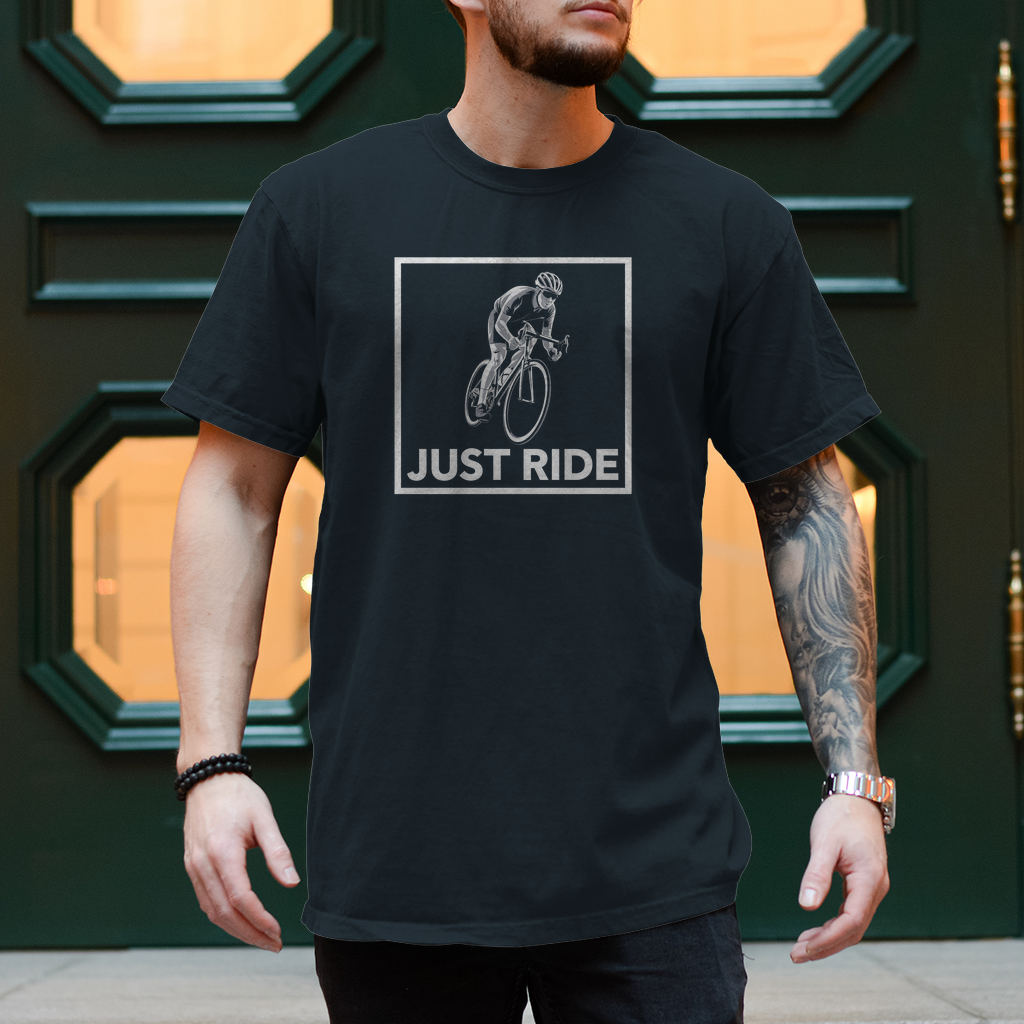 Herren T-Shirt Fahrrad Motiv  "Just Ride" Rennrad