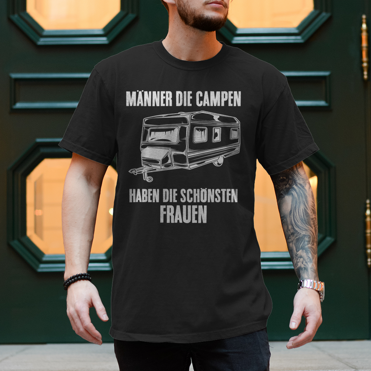 Camper-T-Shirt "Männer die Campen, haben die schönsten Frauen" – Variante 1