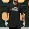 Camper Shirt – Wohnmobil mit Herz und EKG-Herzschlag – Schwarz, Vorderansicht