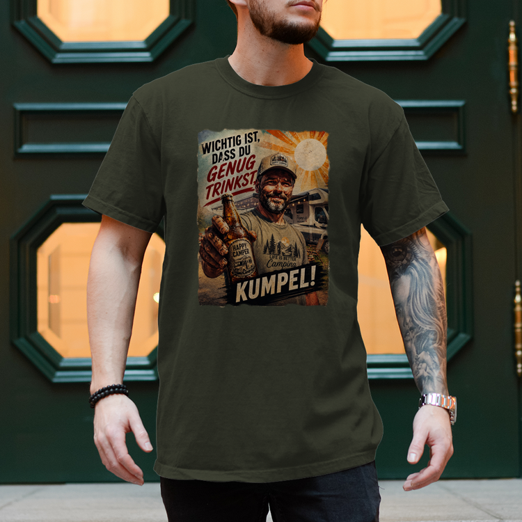 Camper Shirt „Es ist wichtig, dass du genug trinkst“ – Vorderansicht